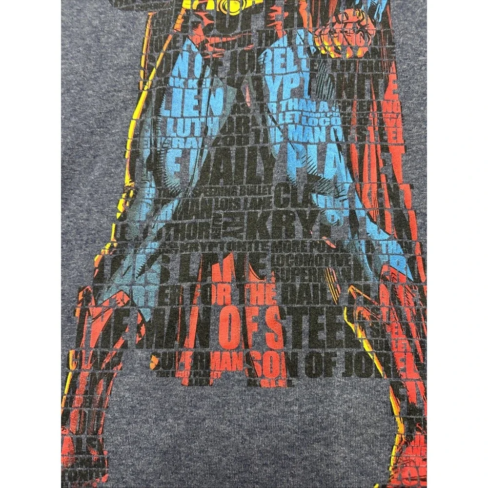 DC Comics SUPERMAN SUPER HERO MAN Of STEEL Word Puzzle Body TEE T Shirt MEN'S XL - Picture 3 of 9